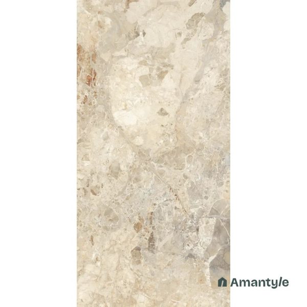 Ivory Vitrified Marble Design Slab Wall & Floor Tile Code 100006 (800x1600 mm, Polished) - Image 4