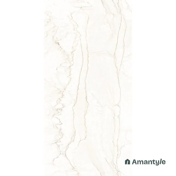 White Vitrified Marble Design Slab Wall & Floor Tile Code 100007 (800x1600 mm, Polished) - Image 4