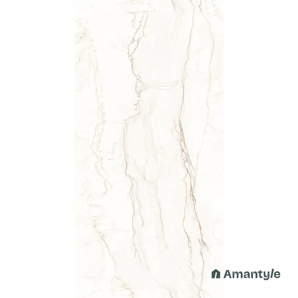 White Vitrified Marble Design Slab Wall & Floor Tile Code 100007 (800x1600 mm, Polished) - Image 3