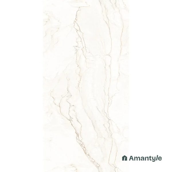 White Vitrified Marble Design Slab Wall & Floor Tile Code 100007 (800x1600 mm, Polished) - Image 2