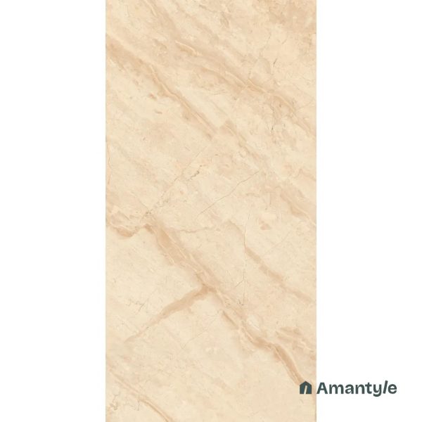 Beige Vitrified Marble Design Slab Wall & Floor Tile Code 100008 (800x1600 mm, Polished Book Match) - Image 2