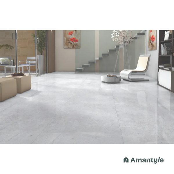 Grey Vitrified Marble Design Slab Wall & Floor Tile Code 100012 (800x1600 mm, Polished)