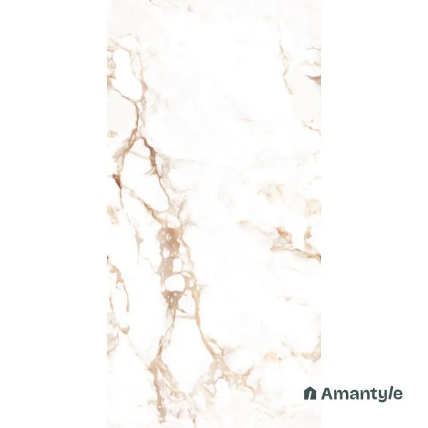 White Vitrified Marble Design Slab Wall & Floor Tile Code 100017 (800x1600 mm, Polished) - Image 3