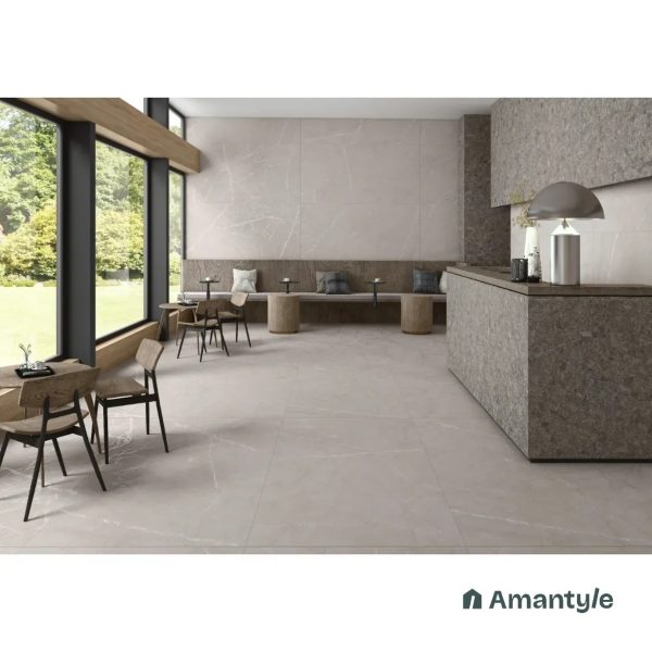 Grey Vitrified Marble Design Slab Wall & Floor Tile Code 100036 (800x1600 mm, Dazzle Matt)