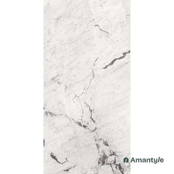 White Vitrified Marble Design Slab Wall & Floor Tile Code 100039 (800x1600 mm, Dazzle Matt) - Image 3