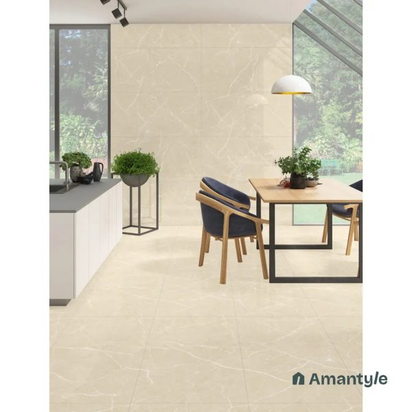 Beige Vitrified Marble Design Wall & Floor Tile Code 100103 (600x1200 mm, Polished)