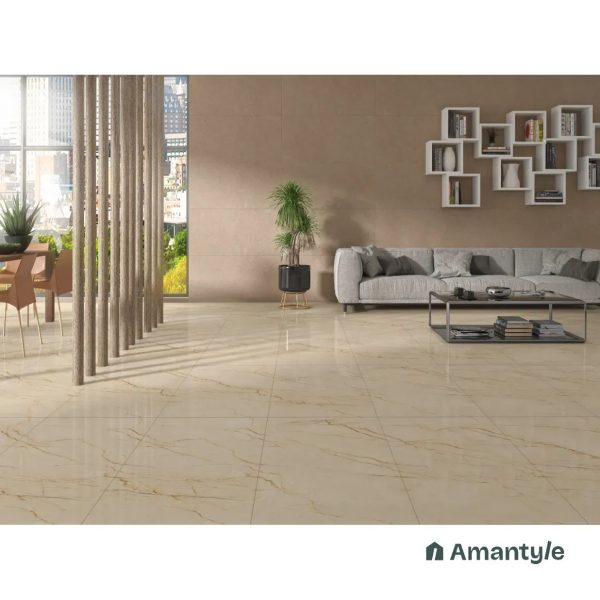 Beige Vitrified Marble Design Wall & Floor Tile Code 100114 (600x1200 mm, Polished)