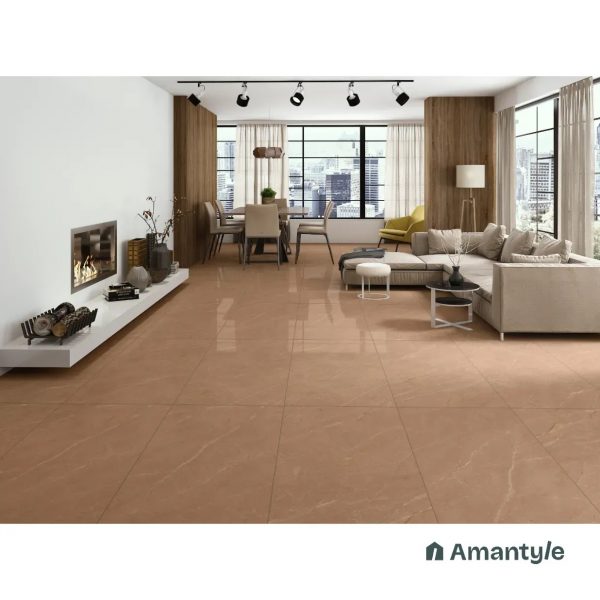 Brown Vitrified Marble Design Wall & Floor Tile Code 100124 (600x1200 mm, Polished)