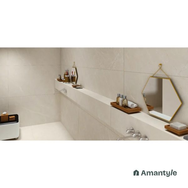 Beige Vitrified Marble Matt & Carving Wall & Floor Tile Code 100139 (600x1200 mm, Matt Special)