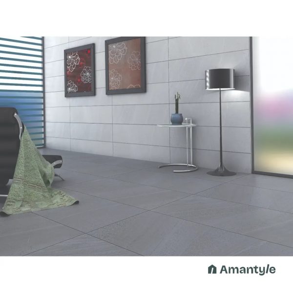 Grey Vitrified Concrete & Grey Wall & Floor Tile Code 100143 (600x1200 mm, Matt)