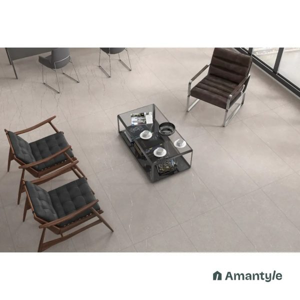 Grey Vitrified Marble Matt & Carving Wall & Floor Tile Code 100161 (600x1200 mm, Dazzle Matt)
