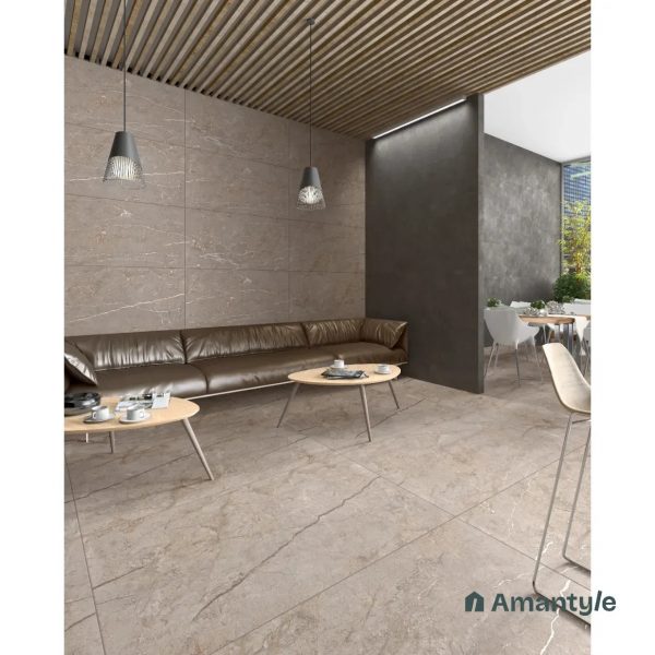 Ivory Vitrified Marble Matt & Carving Wall & Floor Tile Code 100168 (600x1200 mm, Dazzle Matt)