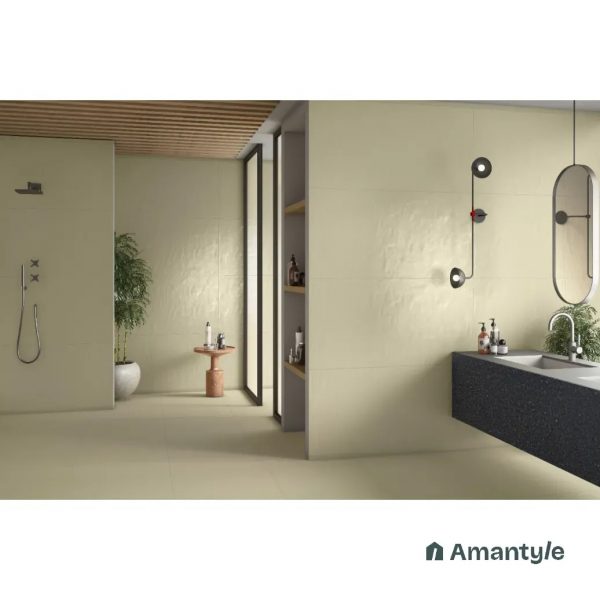 Cream Vitrified Rustic & Matt Wall & Floor Tile Code 100187 (600x1200 mm, Lappato)