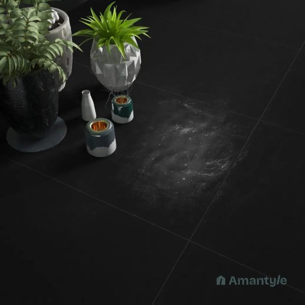 Black Vitrified Rustic & Matt Wall & Floor Tile Code 100188 (600x1200 mm, Lappato) - Image 3