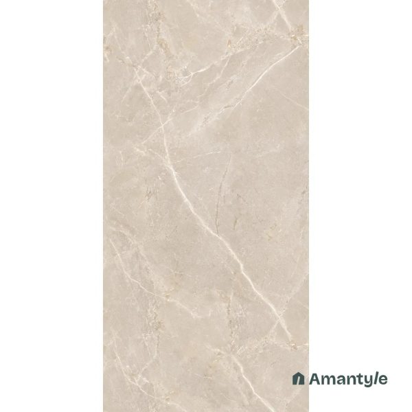 Beige Vitrified Marble Design Slab Wall & Floor Tile Code 100263 (1200x2400 mm, Polished)