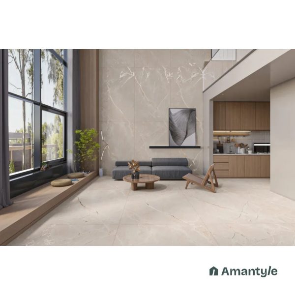Beige Vitrified Marble Matt & Carving Slab Wall & Floor Tile Code 100293 (1200x1800 mm, Dazzle Matt)