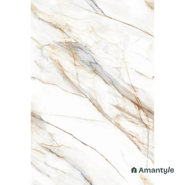 White Vitrified Marble Matt & Carving Slab Wall & Floor Tile Code 100298 (1200x1800 mm, Dazzle Matt) - Image 4