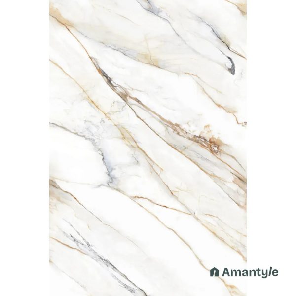 White Vitrified Marble Matt & Carving Slab Wall & Floor Tile Code 100298 (1200x1800 mm, Dazzle Matt) - Image 2