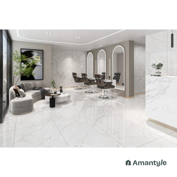 Grey Vitrified Marble Design Slab Wall & Floor Tile Code 100379 (800x1600 mm, Polished)