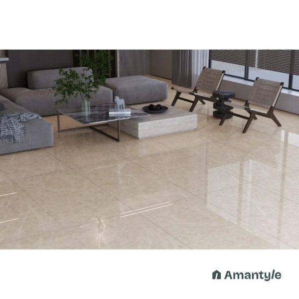Ivory Vitrified Marble Design Slab Wall & Floor Tile Code 100386 (800x1600 mm, Polished)