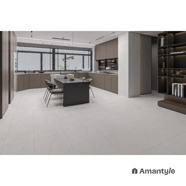 White Vitrified Rustic & Matt Wall & Floor Tile Code 100458 (600x1200 mm, Dazzle Matt)