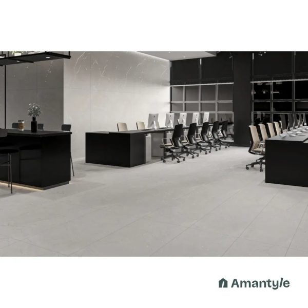 Grey Vitrified Marble Matt & Carving Wall & Floor Tile Code 100460 (600x1200 mm, Dazzle Matt)
