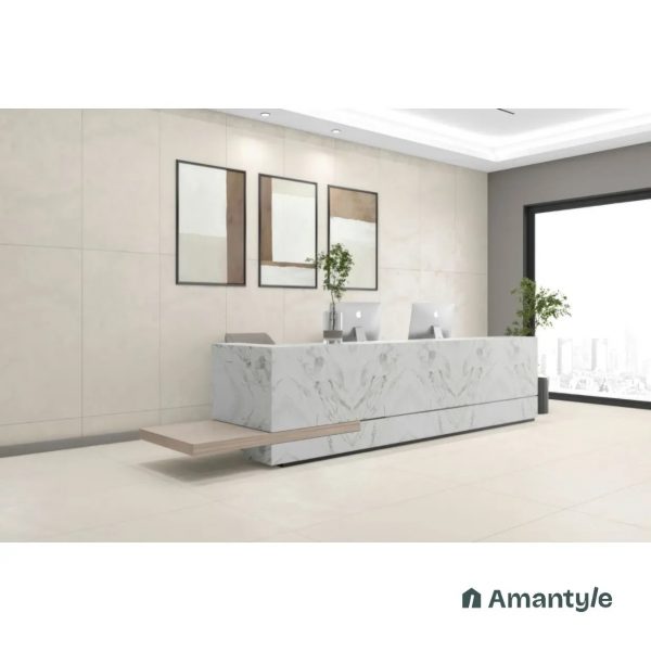 Cream Vitrified Rustic & Matt Wall & Floor Tile Code 100473 (600x1200 mm, Dazzle Matt)
