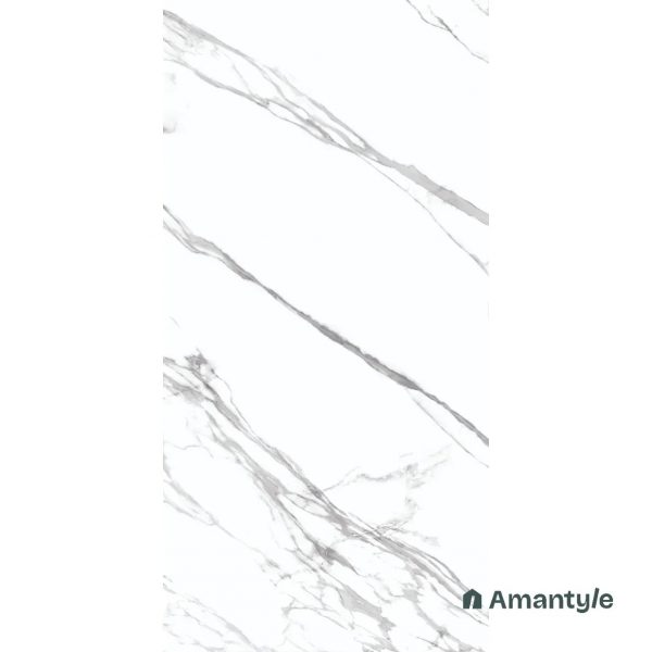 White Vitrified Marble Design Slab Wall & Floor Tile Code 100567 (1200x2400 mm, Polished Book Match) - Image 3
