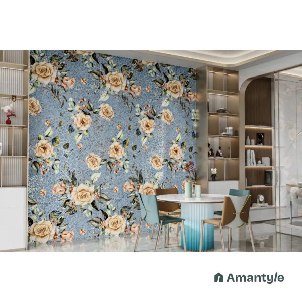 Multicolor Vitrified Tropical Slab Wall & Floor Tile Code 100584 (1200x2400 mm, Dove)