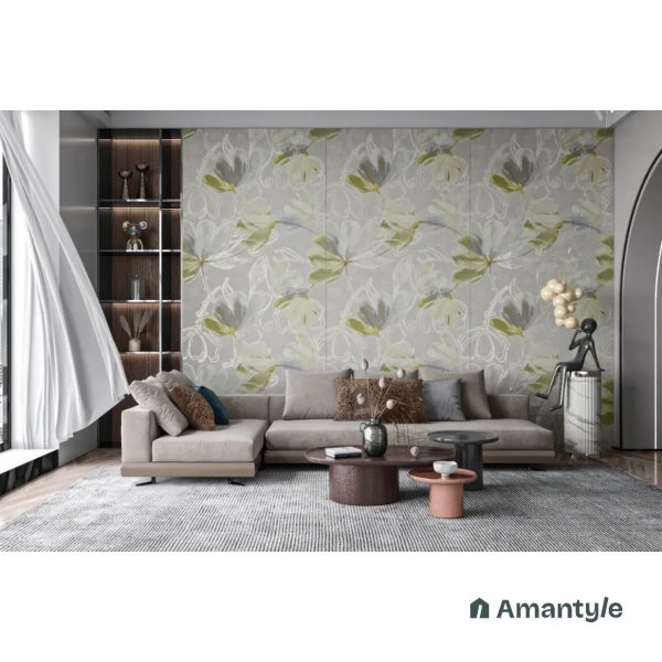 Multicolor Vitrified Tropical Slab Wall & Floor Tile Code 100587 (1200x2400 mm, Dove)