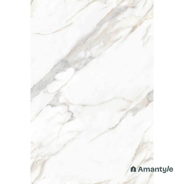 White Vitrified Marble Design Slab Wall & Floor Tile Code 100607 (1200x1800 mm, Polished) - Image 2