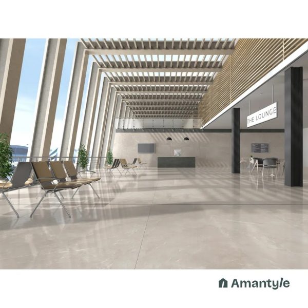 Grey Vitrified Marble Design Slab Wall & Floor Tile Code 100609 (1200x1800 mm, Polished)