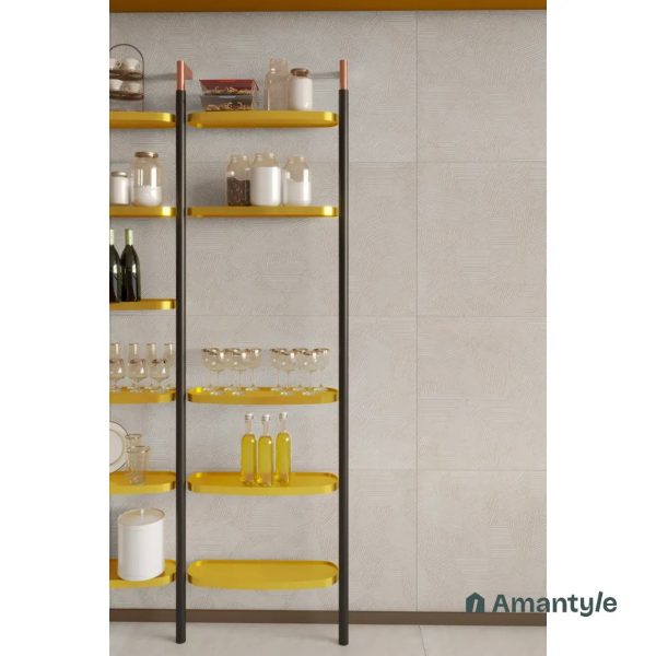 Ivory Vitrified Concrete & Grey Wall & Floor Tile Code 100802 (600x1200 mm, Color Body) - Image 2