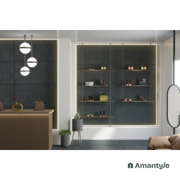 Brown Vitrified Concrete & Grey Wall & Floor Tile Code 100834 (600x1200 mm, Color Body)
