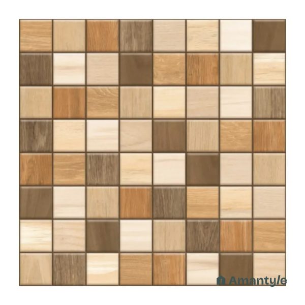 Brown Vitrified  Checkered  Floor Tile Code 120009 (300x300 mm, Matt)