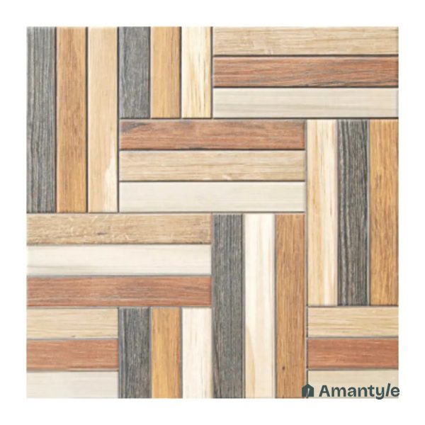 Brown Vitrified  Wooden Floor Tile Code 120015 (300x300 mm, Matt)