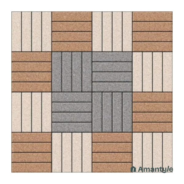 Brown Vitrified  Moroccan  Floor Tile Code 120019 (300x300 mm, Matt)