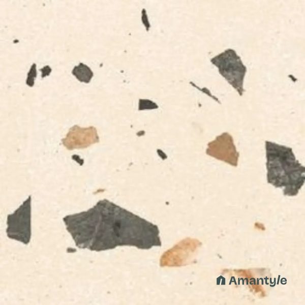 Beige Vitrified  Terrazo Floor Tile Code 120046 (400X400 mm, Matt)