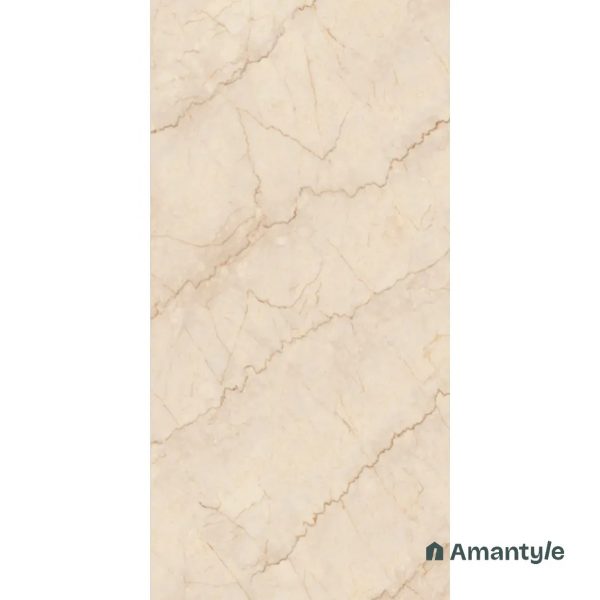 Cream Vitrified Marble Design Wall & Floor Tile Code 160008 (1200x2400 mm, Carving Matt)