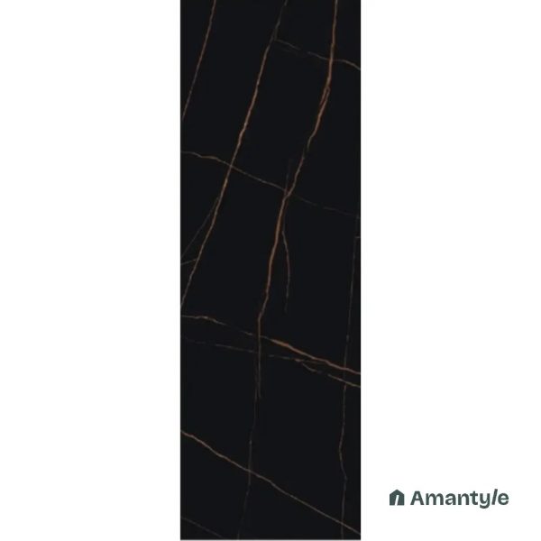 Black Vitrified Marble Design Wall & Floor Tile Code 170034 (800x2400 mm, Matt)