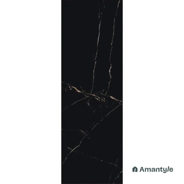 Black Vitrified Marble Design Wall & Floor Tile Code 170035 (800x2400 mm, Matt)