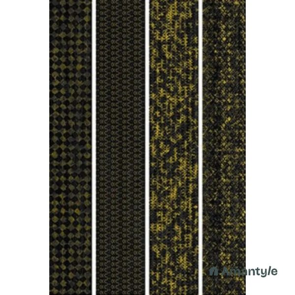 Black Vitrified Decor & Highlighter Wall & Floor Tile Code 220007 (150x900 mm, Matt)