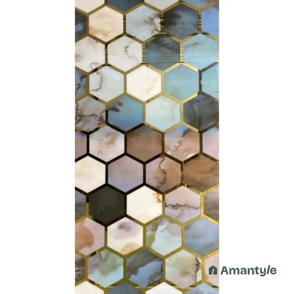 Multicolor Vitrified Decor & Highlighter Wall & Floor Tile Code 220018 (300x600 mm, Glass)