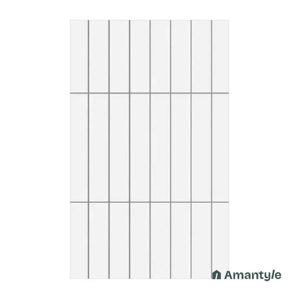 White Ceramic Subway Wall Tile Code 230011 (300x600 mm, Matt)