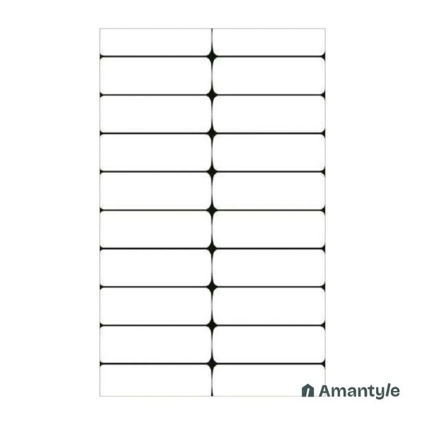 White Ceramic Subway Wall Tile Code 230039 (300x600 mm, Polished)