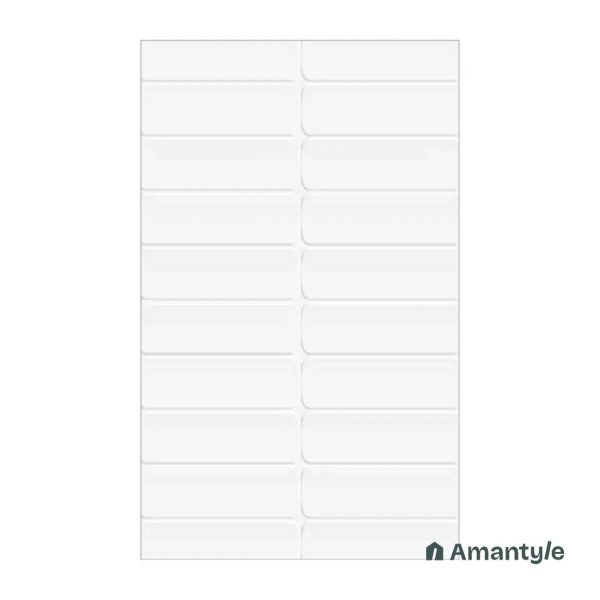 White Ceramic Subway Wall Tile Code 230044 (300x600 mm, Polished)