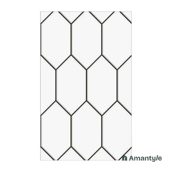 White Ceramic Subway Wall Tile Code 230063 (300x600 mm, Polished)