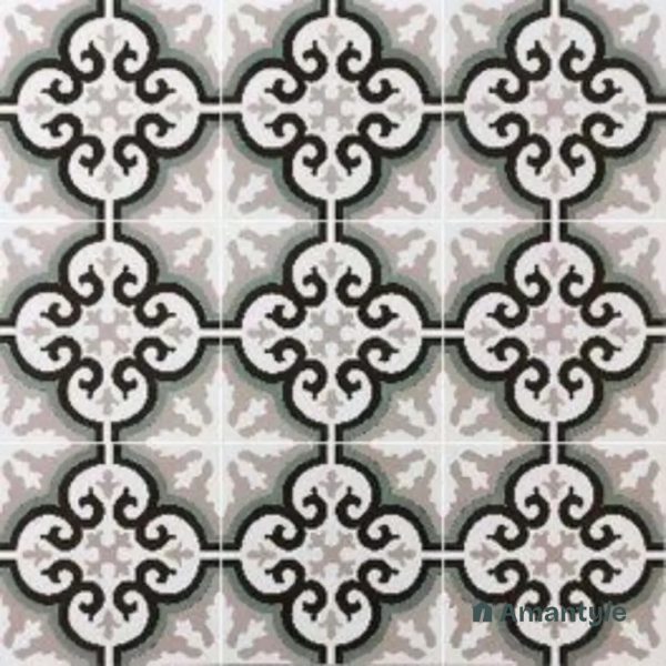 Grey 3rd Fire Moroccan Wall & Floor Tile Code 250002 (200x200 mm, Matt)