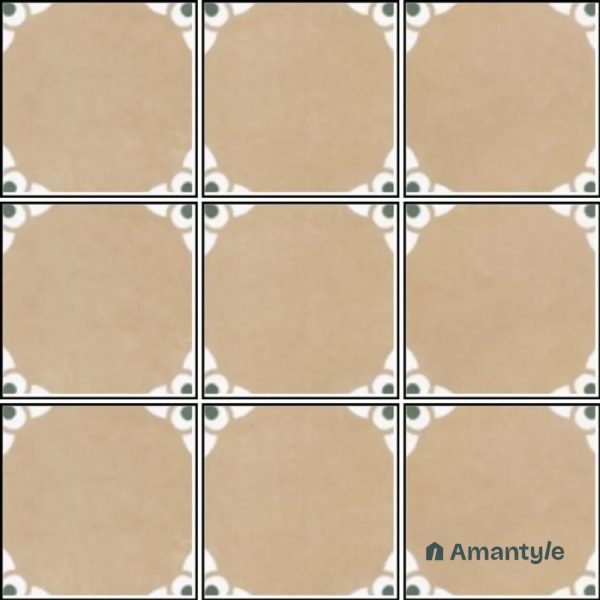 Beige 3rd Fire Moroccan Wall & Floor Tile Code 250035 (200x200 mm, Matt)