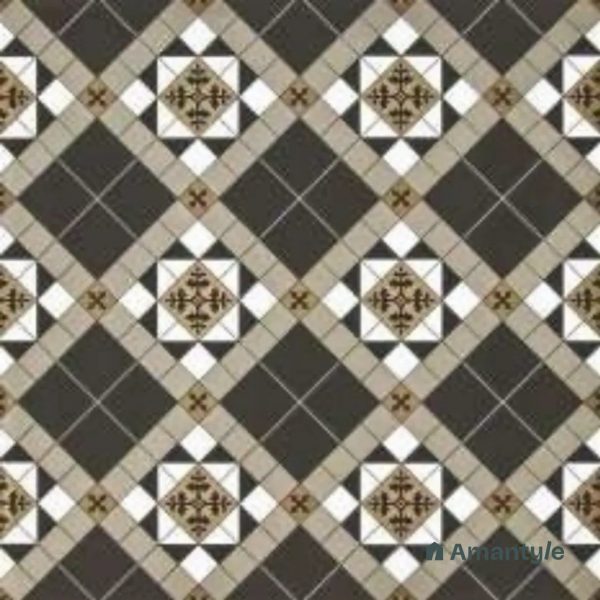 Black 3rd Fire Moroccan Wall & Floor Tile Code 250223 (600x600 mm, Matt)